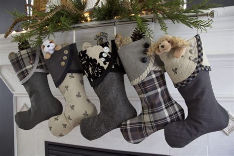 grey and white christmas stockings